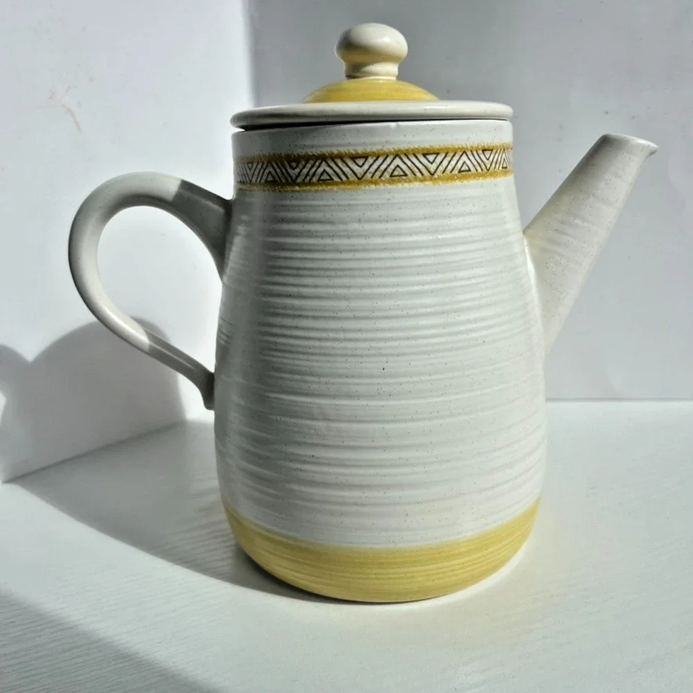 Franciscan Hacienda Coffee Pot Lid Vintage Yellow Earthenware USA Retro EUC